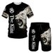 Fashion 3D Lion Print Men's Tracksuit 2-Piece Set Summer Outfit New T-Shirt Shorts_viptrois.com