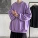 boy Round Neck Sweatshirt For Men, Spring And Autumn, Ins Trend, Hong Kong Style, Loose Pullover, Couples, Plus Size, Solid_viptrois.com