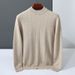 Nordmann Winter Double Thickened Baby Cashmere Sweater Men Half Turtleneck Pullover Loose Wool Knitted Base Shirt_viptrois.com
