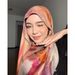 Muslim headscarf Watercolor Tie Dye Cotton Scarf Satin Polyester Scarf Middle Eastern Headscarf_viptrois.com