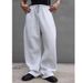 Men's Sweatpants Drawstring Straight Wide Leg Loose Pocket Trousers Casual Pants Sports Pants_viptrois.com