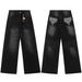 Brand New 2025 Korean Style Men's Solid Color Cotton Long Straight Mid-Waist Casual Pants_viptrois.com