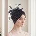 New Side Organza Feather Big Flower Baotou Watermelon Headscarf Hat_viptrois.com