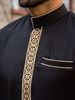 2025 Islamic Muslim Men's Long Sleeve Coat With Embroidered Stand Collar Arab Thobe For Men_viptrois.com