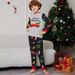 Christmas parent-child Christmas tree car print home dress round neck tie long sleeve trousers pajamas_viptrois.com