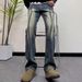Men's Gradient Washed Jeans Straight Leg Casual Pants Retro Trendy Versatile Spring Autumn New Style_viptrois.com