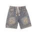Men's Clothing High Street Ripped Denim Shorts Men's Loose Straight Washed Old Fashioned Versatile Sports Casual Shorts_viptrois.com