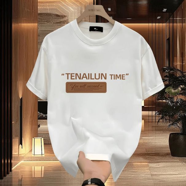 Men's Clothing Summer Handsome Trendy Brand All Match Printing Loose Casual Heavy Short Sleeved T Shirt Men And Women All Match Half Sleeved Top_viptrois.com