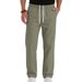 Men's Clothing Summer Men's Commuter Casual Trousers High Street Style Simple Sporty Loose Fit Drawstring Straight Leg Breathable_viptrois.com
