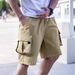 Men's Clothing Nylon Elastic Waist Large Pockets Shorts_viptrois.com