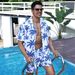 Men's Clothing Hawaiian Style Shirt Suit Summer Vacation Casual Short Sleeved Shorts Beach Flower Shirt Pajamas_viptrois.com