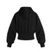 Unique Beaded Design Personality Short Hoodie Unisex Rock Trend Loose Pullover_viptrois.com