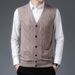 Men's Wool Blend V-Neck Sleeveless Vest Sweater - Plaid & Camouflage Patterns, Slim Fit, Casual & Versatile For Autumn_viptrois.com