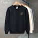 Men's Casual Fleece-Lined Pullover Sweatshirt - Soft & Comfortable Round Neck Loose Fit Hoodie For Winter, Stylish Streetwear With Cartoon Print_viptrois.com