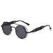 Steampunk Sunglasses - Metal Frame With Double Spring Hinges Retro Futuristic Style UV400 Protection Unisex Fashion Shades Adjustable Comfort Fit_viptrois.com
