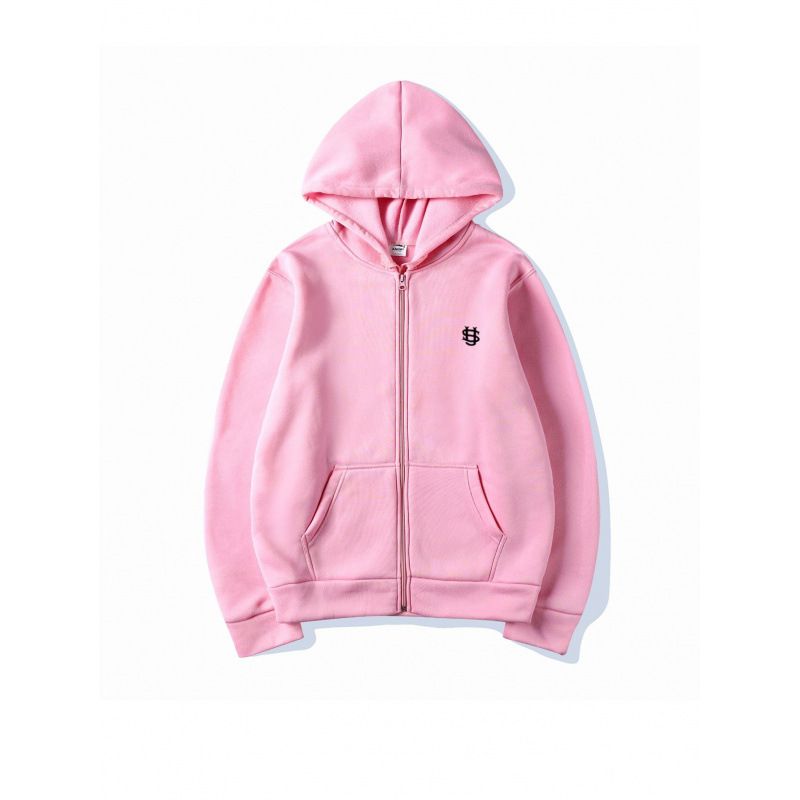 25 Spring Hooded Cardigan Sweater Fashion Small Logo Loose Large Size Youth Zipper Jacket_viptrois.com
