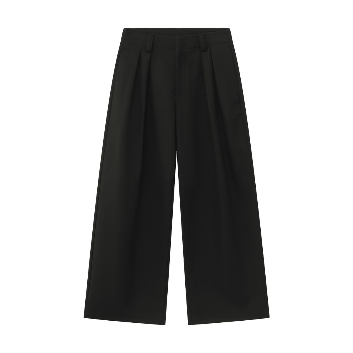 Nirben Men's Basic Style 3D Double Pleated A-Line Loose Fit Commuting Trousers Casual Long Pants for Men_viptrois.com