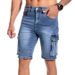 Men's Clothing Multi Pocket Micro Stretch Denim Shorts 5 Point Workwear Casual Jeans_viptrois.com