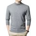 New Multi-Color Clean Version Sweater Half Turtleneck Men's Knitted Casual Base Shirt_viptrois.com
