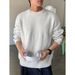 Men's Chunky Knit Sweater - Oversized Cable Knit Pullover With Textured Design, Casual Crewneck Jumper For Autumn Winter, Retro Streetwear Style_viptrois.com
