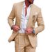 Men's Clothing linen new men's large size grab lapel suit two piece suit single row one button suit stock_viptrois.com