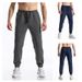 Men's Athletic Jogger Pants - Breathable Polyester Workout Trousers With Elastic Cuffs For Running, Gym & Casual Wear (Black, Navy, Dark Gray)_viptrois.com