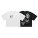 Autumn Streetwear Printed Direct Injection T-Shirt Unisex Couple Loose Fit Versatile Casual Dr Shoulder Short_viptrois.com