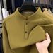 2025 New Double-Sided Thermal Base Shirt Men's Stand Collar Long Sleeve T-Shirt Autumn Winter Slim Fit Business Casual_viptrois.com