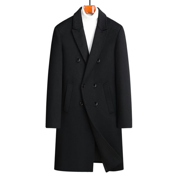Men's Clothing Autumn and winter new sheep woolen coat men's long double breasted woolen coat casual suit collar coat jacket_viptrois.com