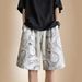 Men's Summer Bear Print High-Waist Street Style Loose Fit Drawstring Five-Point Pants Thin Trendy Design_viptrois.com