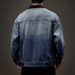 Men's Cargo Jacket Men Loose Spring And Autumn Casual Denim Coat Men's Coat Gradual Change Denim Shirt Men_viptrois.com