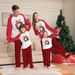 Christmas family pajamas home wear cartoon plaid print long sleeve holiday set_viptrois.com