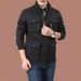 Men's Casual Workwear Jacket With Multiple Pockets, Stand Collar Water-Resistant & Durable, Relaxed Fit (Black/Khaki/Army Green/Gray) - Sizes M To 5XL_viptrois.com