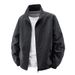 Men's Clothing Oversized Work Jacket - Lightweight Casual Spring Coat With Zipper Pockets, Slim Fit Outdoor Windbreaker For Middle-Aged & Plus Size_viptrois.com