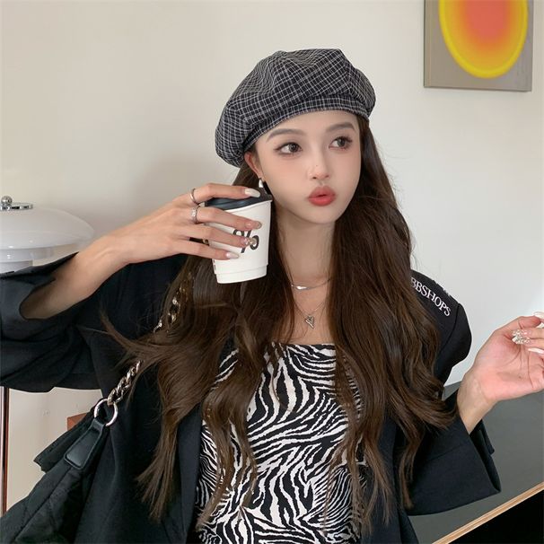 Beret For Women, Autumn And Winter, Versatile, Face-Slimming, Octagonal Hat, Large Head Circumference, Ins Style,_viptrois.com