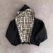 Europe And The United States 2025 Fall/Winter New Fashion Hooded Zipper Plaid Splicing Men Wearing Sweatshirts On Both Sides_viptrois.com