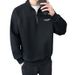 Half zip hoodie men's stand up collar spring autumn new style loose casual long sleeved top men's outerwear trendy brand base shirt_viptrois.com