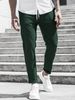 Men's Clothing autumn and winter new casual slim fit nine point pants solid color casual pocket pants_viptrois.com
