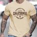 Lässiges, Bequemes Sport-T-Shirt Für Herren Mit California West Coast Herrenmode-Print, Rundhals-Kurzarm-T-Shirt_viptrois.com