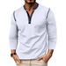 Unbeatable Quality 2025 Autumn And Winter Long Sleeved Henry Shirt Men's Solid Color T-shirt_viptrois.com
