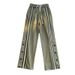 Men's Clothing Pants Men's Summer New Striped Basketball Association Buttoned Split Sports Pants American Retro Straight Wide Leg Casual Trousers_viptrois.com