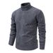 Men's Winter Jacquard High Neck Pullover Sweater, Fashion Knit Top For Casual & Stylish Layering_viptrois.com