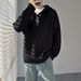 Men's Hooded Knit Sweater, Oversized Button-Up Cardigan, Lazy Streetwear Style, Winter & Autumn Casual Pullover (M/L/XL/2XL/3XL)_viptrois.com