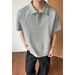Men's Deconstructed Polo Shirt Short Sleeved Summer Heavyweight Turn down Collar Oversized Shoulder Casual Trendy T-Shirt Cleanfit_viptrois.com