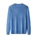 Pure Spring And Autumn Thin Wool Knitted Base Shirt Men's Round Neck Middle-aged Sweater Mulberry Silk Long Sleeve T-shirt_viptrois.com