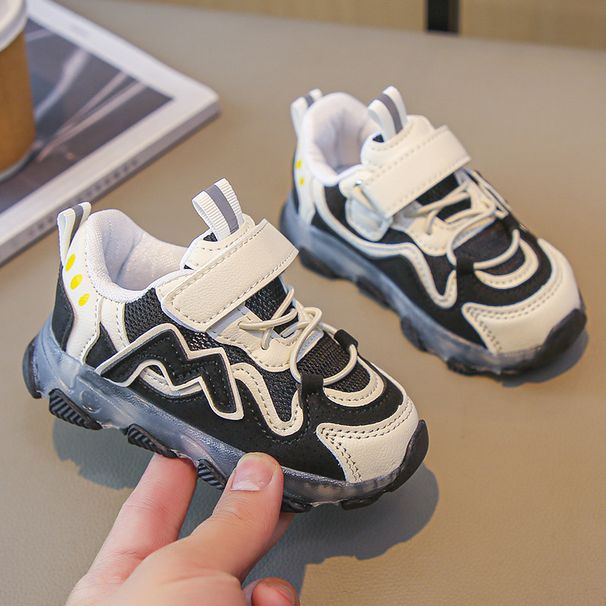 Children's 2023 spring and summer new light-on shoes fashion casual mesh boys and girls soft bottom with light baby sneaker_viptrois.com