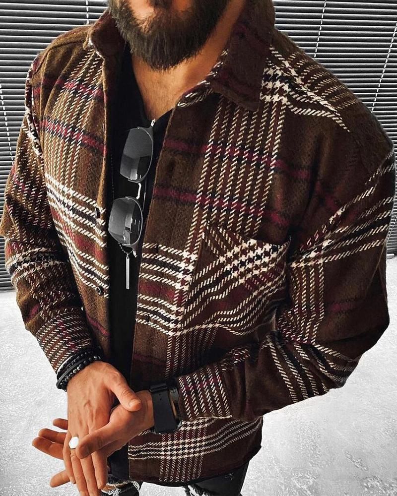 Men's Clothing Digital Print Loose Jacket Coat 3D Geometric Print Loose Fit Jacket - Stylish Open Front Coat With Digital Printing For Casual Wear_viptrois.com
