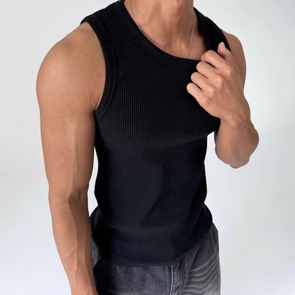Men's Retro Vest Casual Sleeveless Top Versatile Summer New T-Shirt For Men's Clothing_viptrois.com