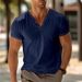 2025 Men's Summer Beach Short Sleeve Casual Solid Color Regular Fit T-Shirt Top_viptrois.com