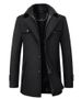 Men's Wool Blend Peacoat - Double Collar Winter Overcoat, Classic Business Casual Outerwear_viptrois.com